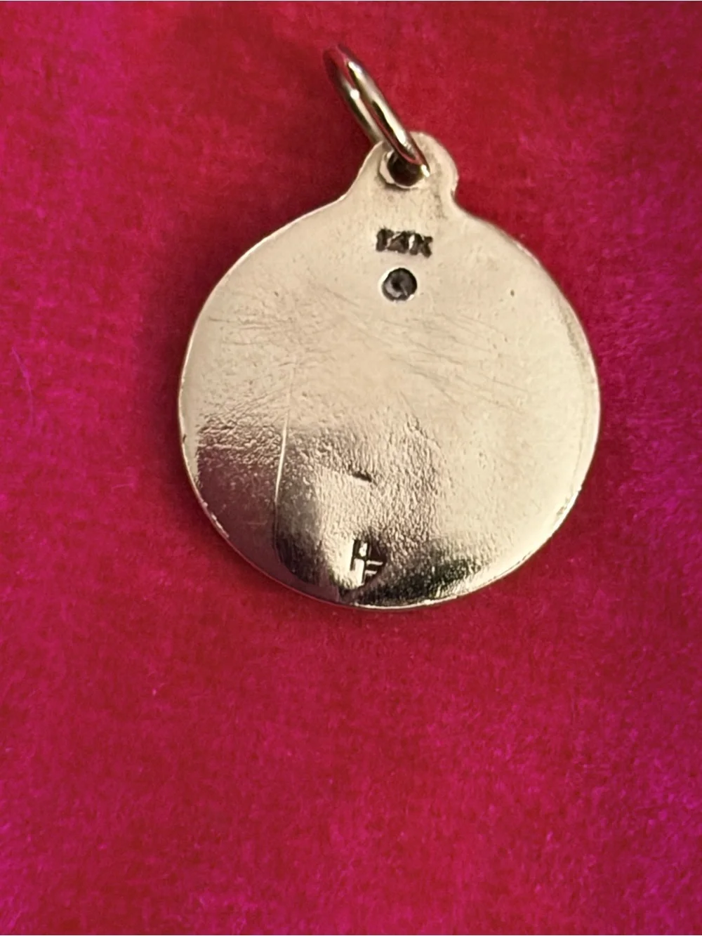 *Authentic* Helen Ficalora 14K YG Horseshoe Dangle Disk Charm w/ 1 Diamond